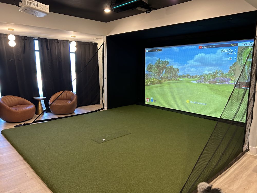 Custom indoor golf simulator installed by 19th Hole Golf Simulators
